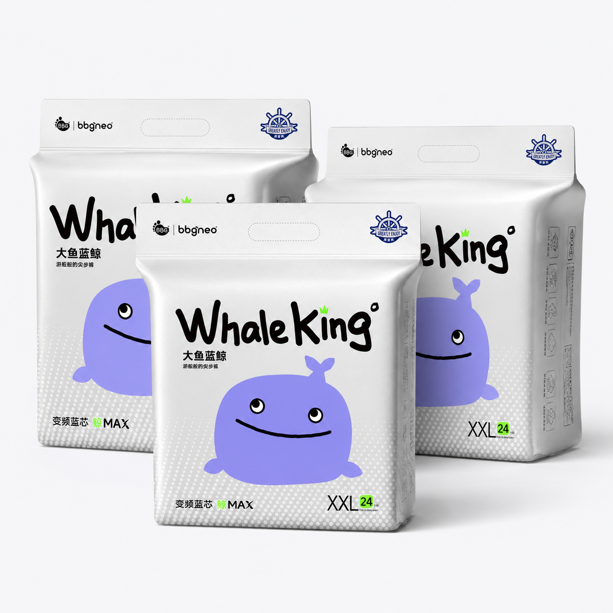 Subscription – BBG Whale King Premium Series | 3 Packs + 5 Packs of Wipes BBG